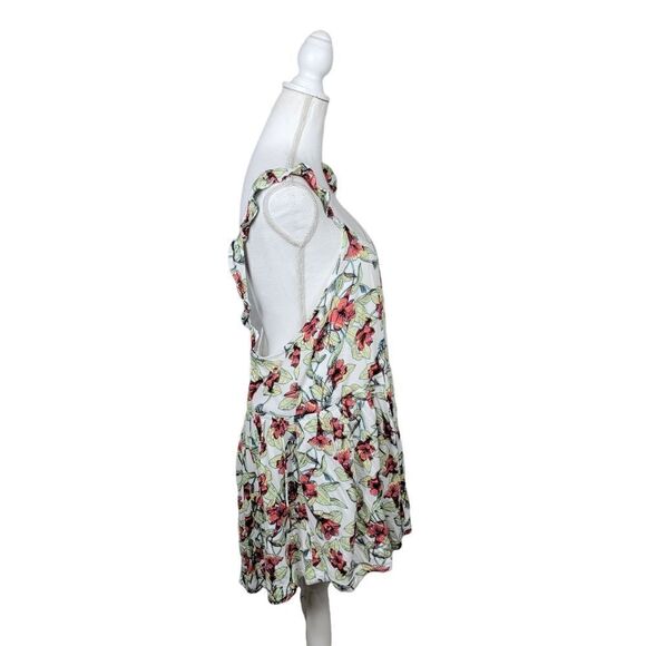 Free People Floral Backless Dress. White M - Picture 8 of 13